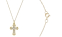 Macy's Diamond Cross 18" Pendant Necklace (1/10 ct. t.w.) in 14k Gold & 14k White Gold